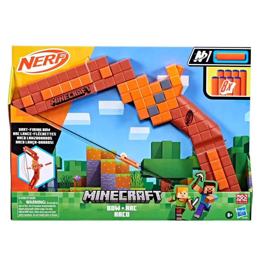Nerf Minecraft Bow Dart Blaster with 8 Darts