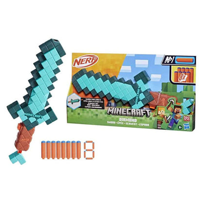 Nerf Minecraft Diamond Sword Dart Blaster with 8 Darts