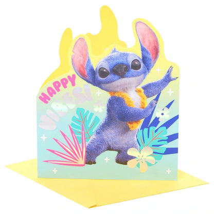UK Greetings Disney Lilo & Stitch Happy Vibes Greeting Card (15.9 x 18.4 cm)