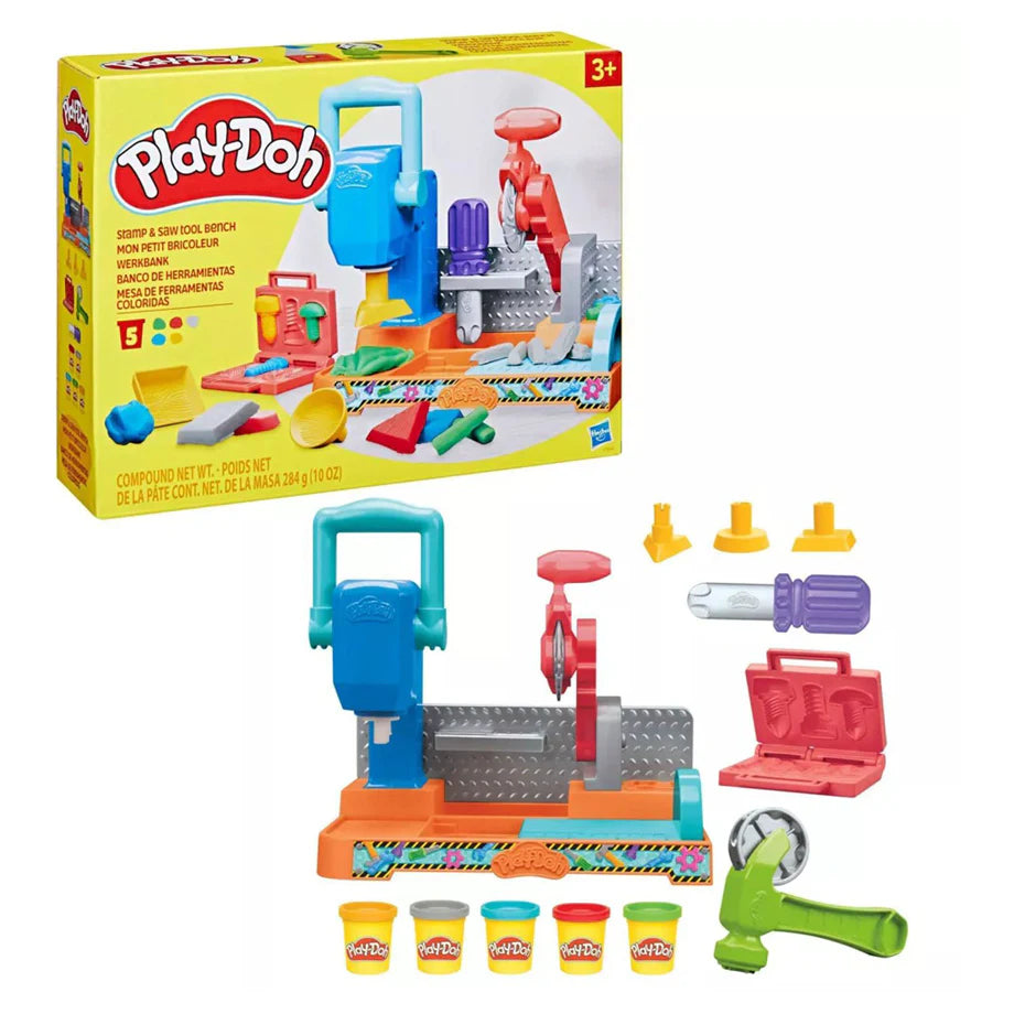 Play-Doh Stamp and Saw Tool Bench Playset (284 g)