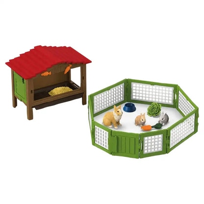 Schleich Farm World Rabbit Hutch Playset (24.5 x 8 x 19 cm, 17 Pieces)