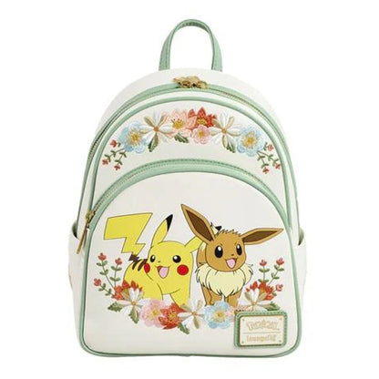 Loungefly x Funko POP! Pokémon Pikachu and Eevee Floral Mini Backpack (22.86 x 11.43 x 26.67 cm)