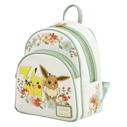 Loungefly x Funko POP! Pokémon Pikachu and Eevee Floral Mini Backpack (22.86 x 11.43 x 26.67 cm)