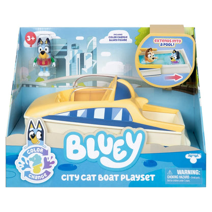 Bluey Series 13 Color-Change City Cat Motor Boat Playset (6.35 cm)