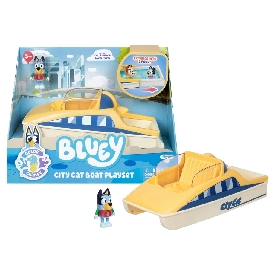 Bluey Series 13 Color-Change City Cat Motor Boat Playset (6.35 cm)