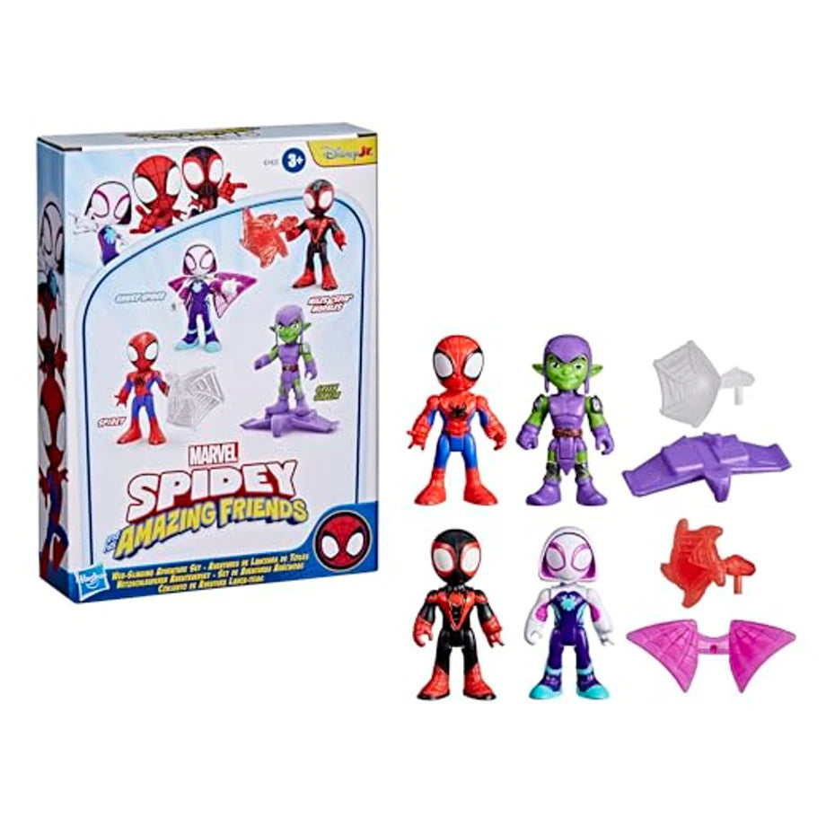 Hasbro Marvel Spidey and His Amazing Friends Web-Slinging Adventure Set (Pack of 4)