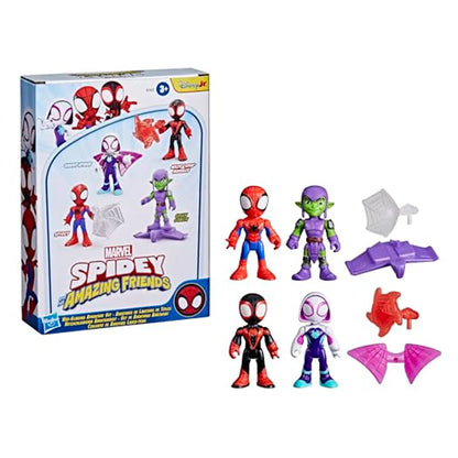 Hasbro Marvel Spidey and His Amazing Friends Web-Slinging Adventure Set (Pack of 4)