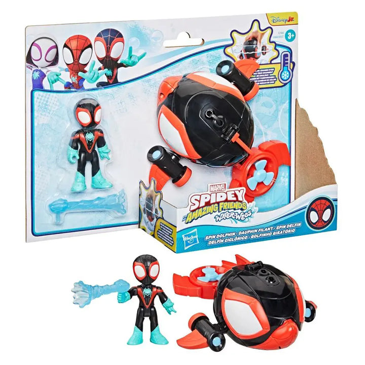 Hasbro Marvel Spidey and His Amazing Friends Water-Webs Spin Dolphin Submarine Playset