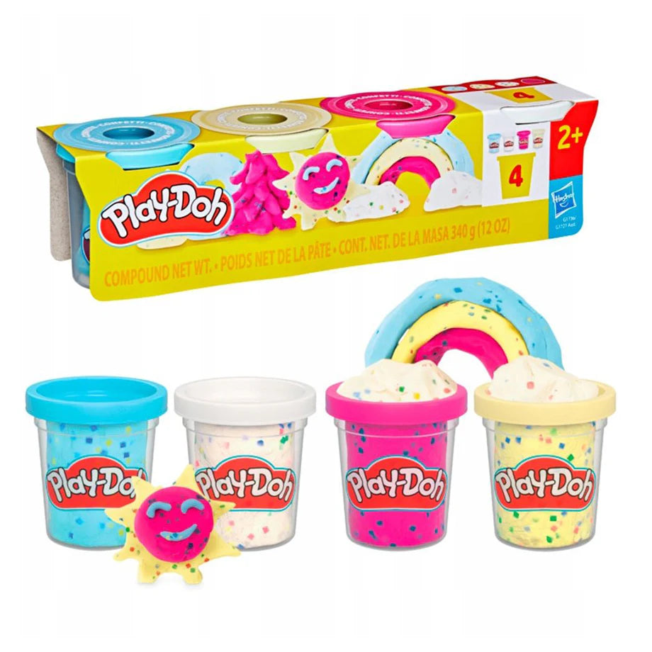 Play-Doh Confetti Compound Pack (Pack of 4, 340g)