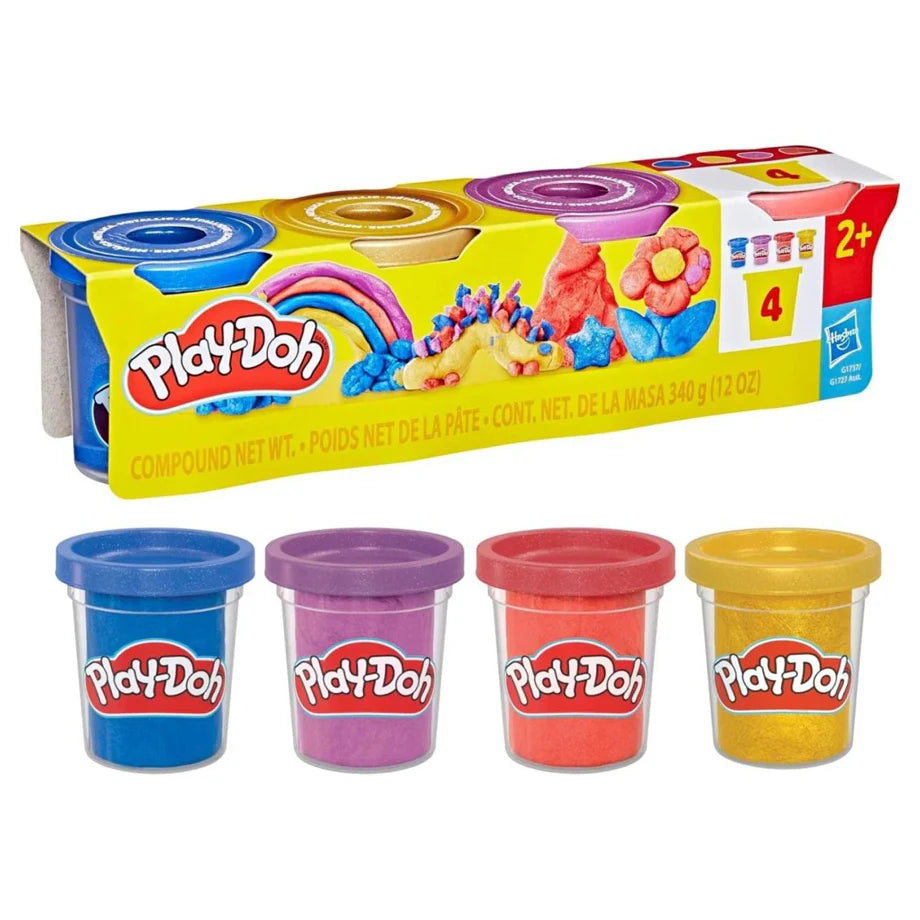 Play-Doh Metallic Shine Compound Set (Pack of 4, 340 g)