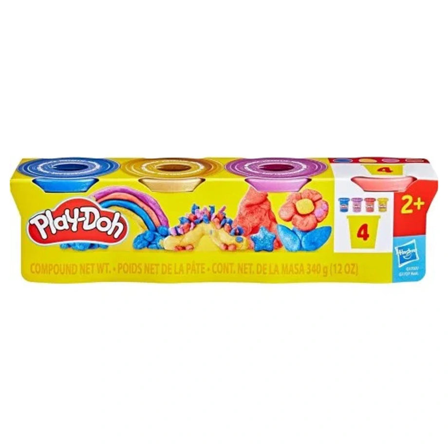 Play-Doh Metallic Shine Compound Set (Pack of 4, 340 g)