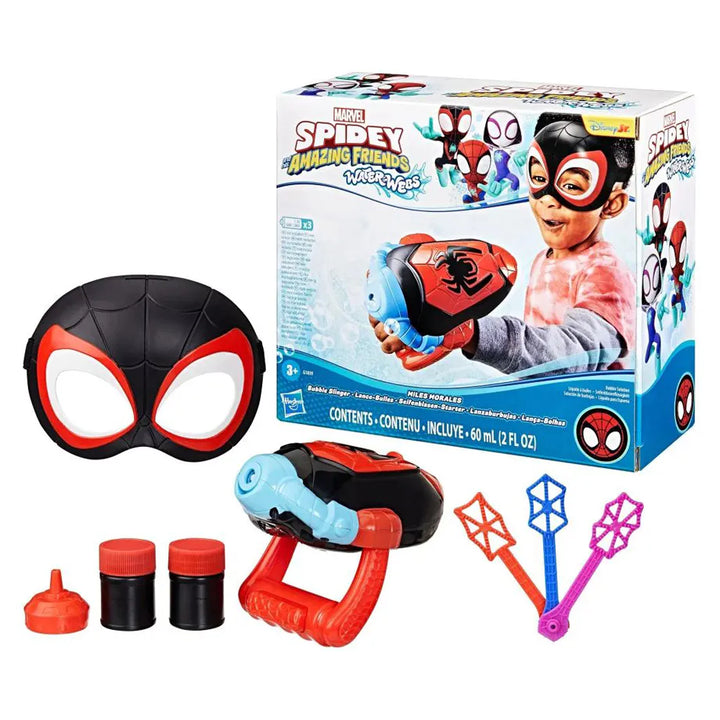 Hasbro Marvel Spidey and His Amazing Friends Water-Webs Miles Morales Bubble Slinger Set