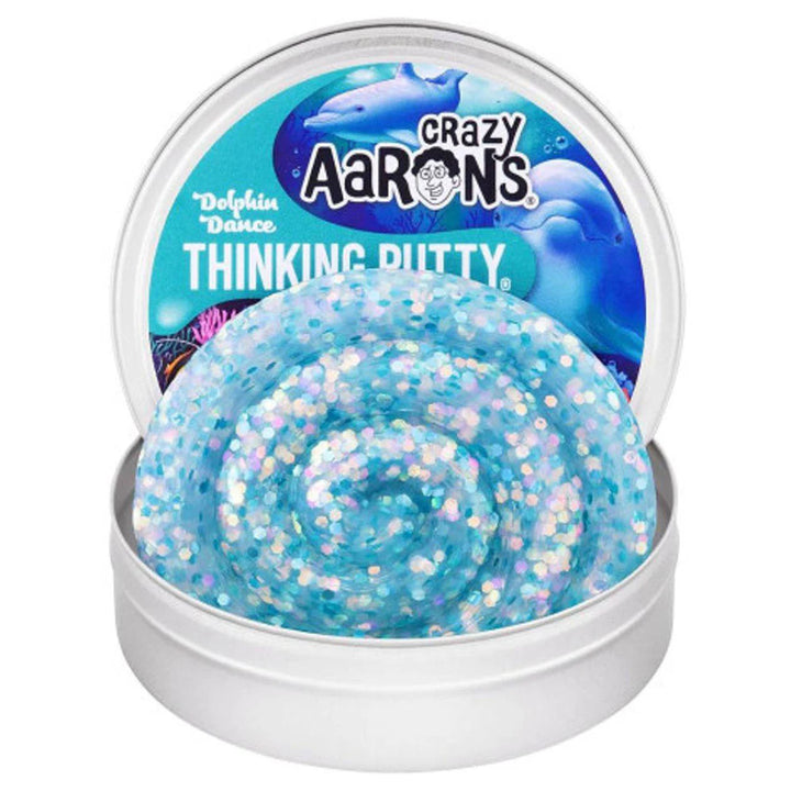 Crazy Aaron's Dolphin Dance Shimmering Aqua Putty Thinking Putty Tin (90 g)