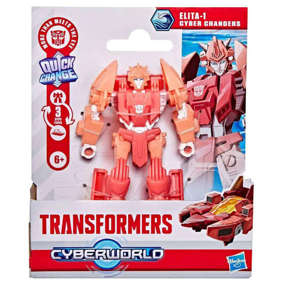 Transformers Cyberworld 2-in-1 Cyber Changers Elita-1 Action Figure (10 cm)