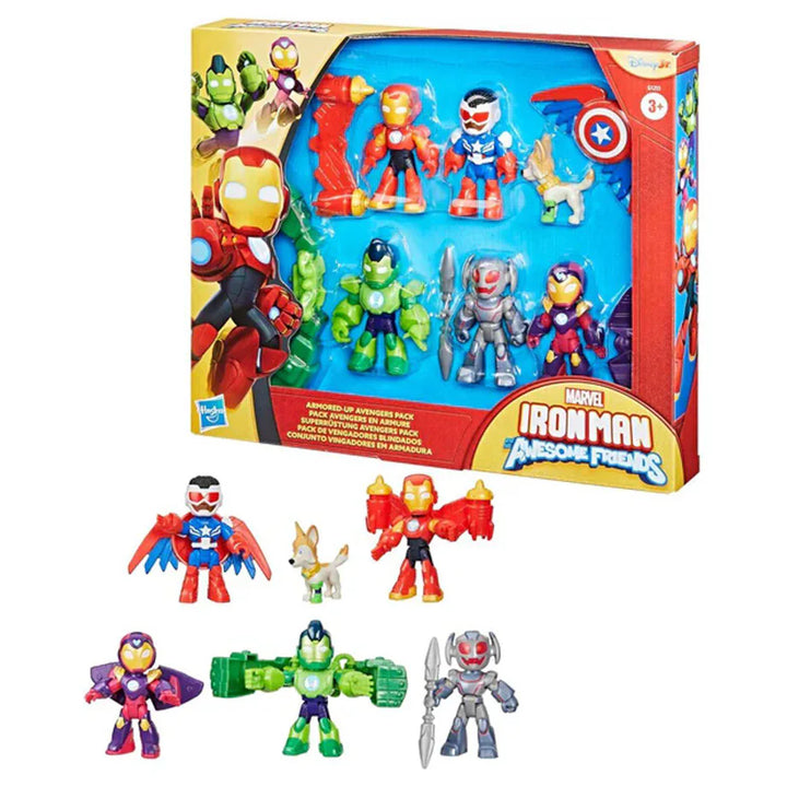 Hasbro Marvel Iron Man And His Awesome Friends Armored-Up Avengers Action Figure Set (Pack of 6)