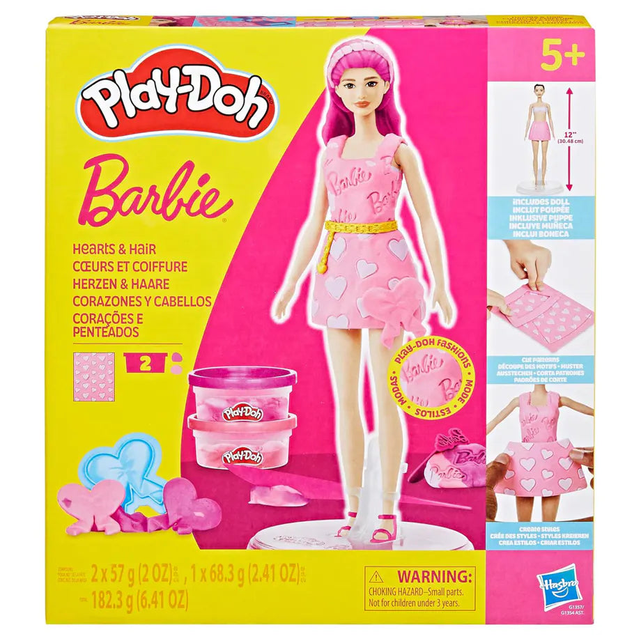 Play-Doh Barbie Hearts & Hair Creative Doll Set (29.21 cm, 182.3g)
