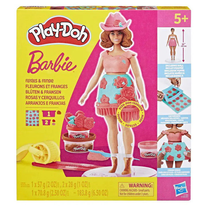 Play-Doh Barbie Florals & Fringe Doll Set (28 cm, 183.8 g)