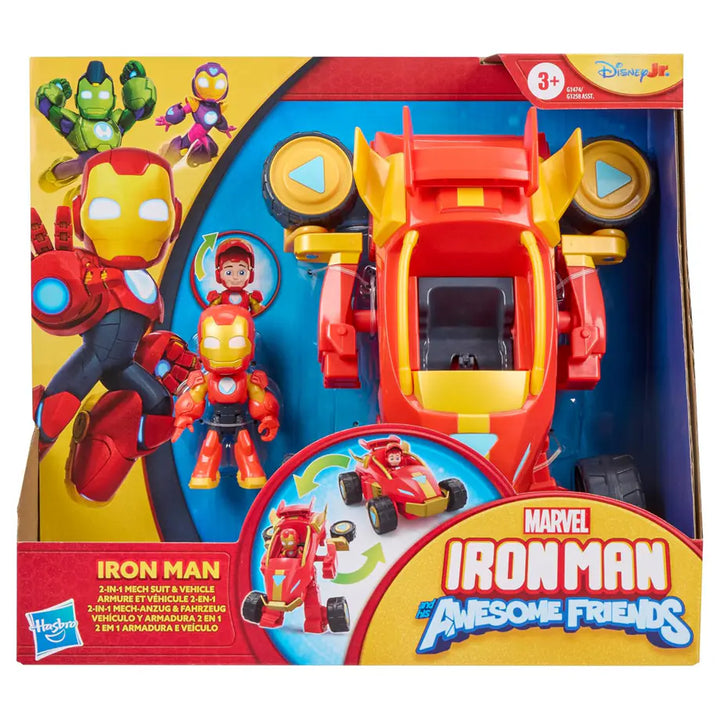 Hasbro Marvel Iron Man and His Awesome Iron Man 2-in-1 Mech Suit and Vehicle Playset