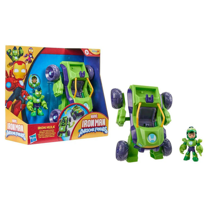 Hasbro Marvel Iron Man and His Awesome Friends Iron Hulk 2-in-1 Mech Suit & Vehicle Playset