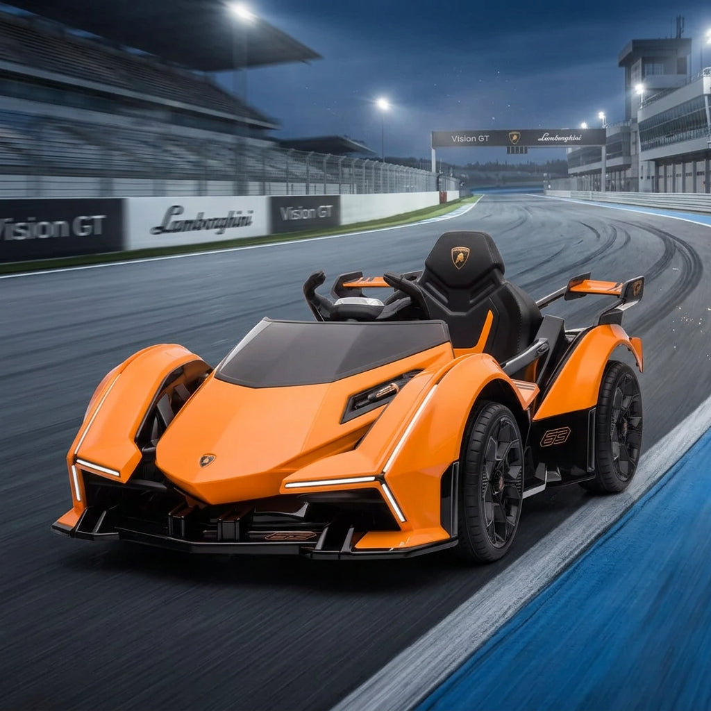 Lamborghini Vision Gran Turismo Electric Ride-On Car (12V, Orange)