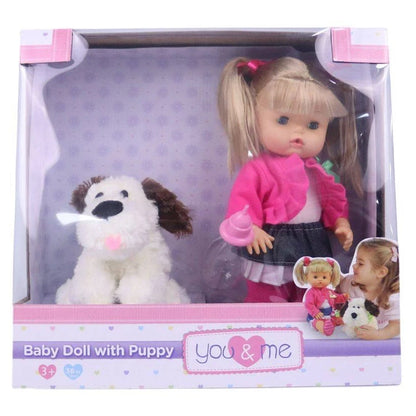 You & Me Baby Doll with Puppy Set (14 cm)