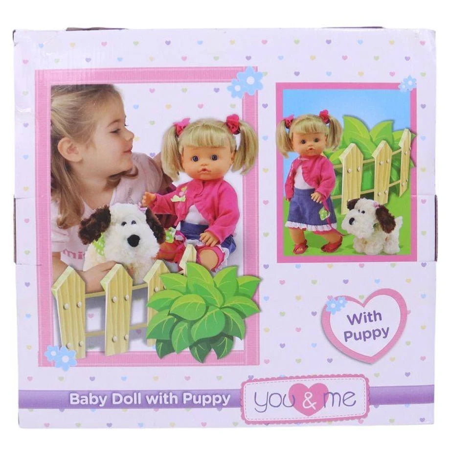 You & Me Baby Doll with Puppy Set (14 cm)