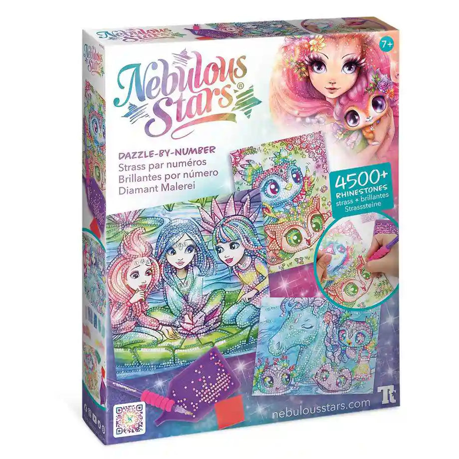 Nebulous Stars Dazzle-By-Number Rainbow Diamond Painting Kit (3 Paintings)