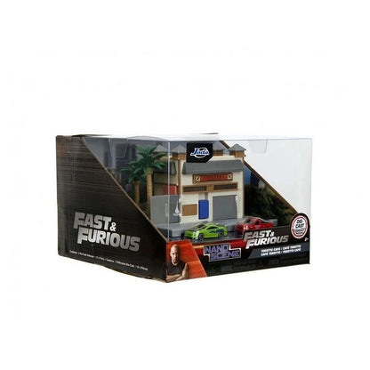 Jada Nano Scene Fast & Furious Toretto’s Cafe Playset with Die-Cast Cars