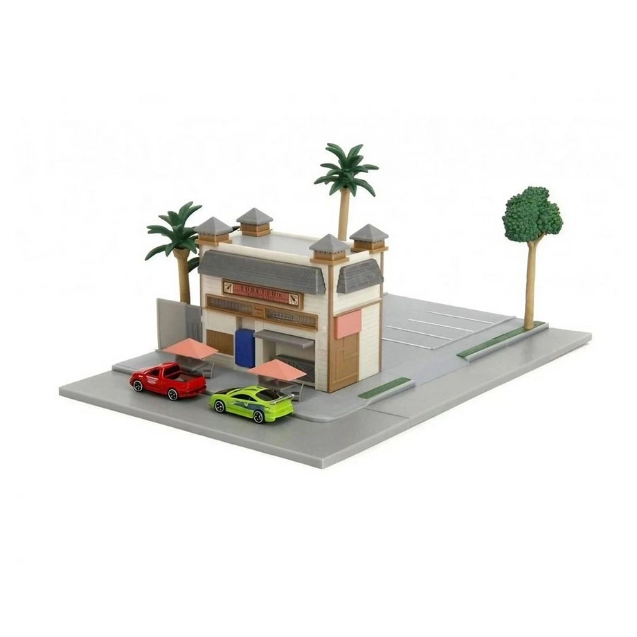 Jada Nano Scene Fast & Furious Toretto’s Cafe Playset with Die-Cast Cars
