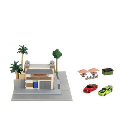 Jada Nano Scene Fast & Furious Toretto’s Cafe Playset with Die-Cast Cars