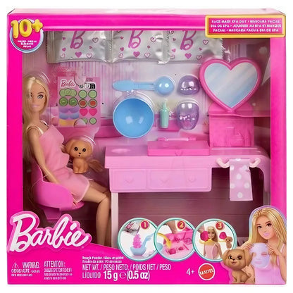 Barbie Face Mask Spa Day Playset with 10+ Accessories (15 g)