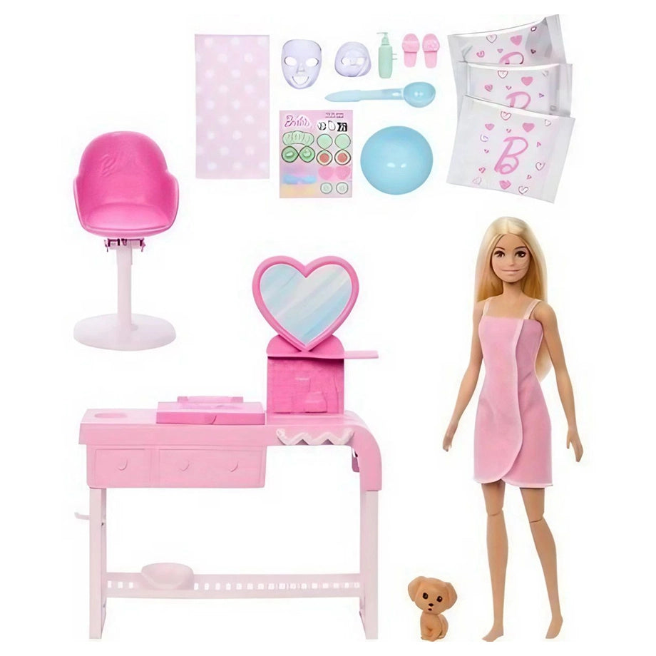 Barbie Face Mask Spa Day Playset with 10+ Accessories (15 g)