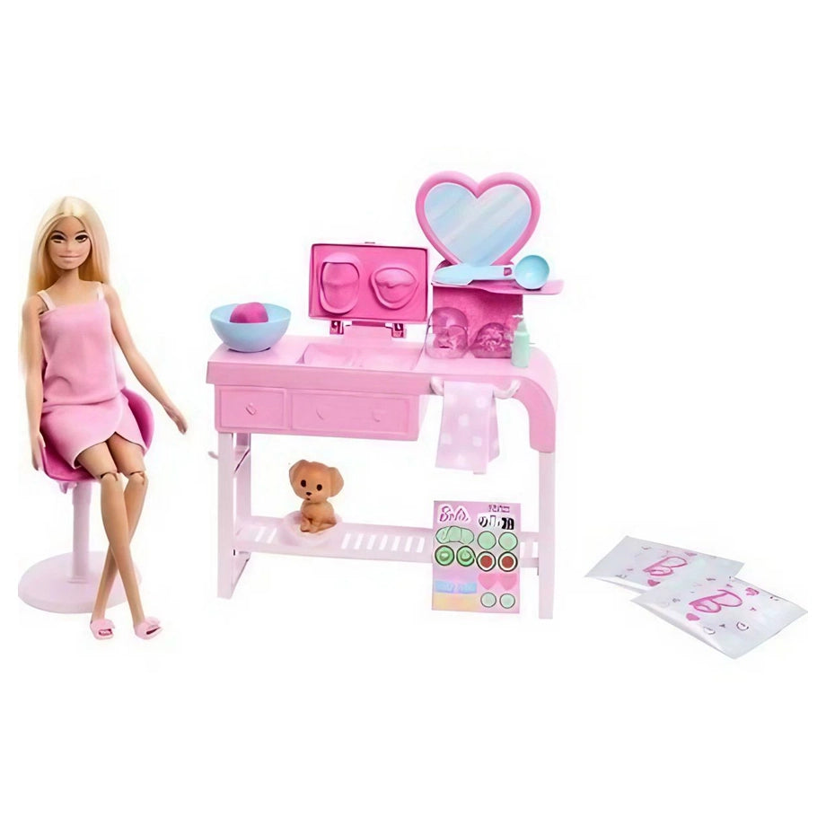 Barbie Face Mask Spa Day Playset with 10+ Accessories (15 g)