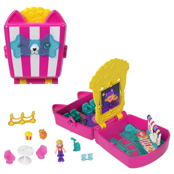 Polly Pocket Kitty Cinema Snack Popcorn Compact Playset