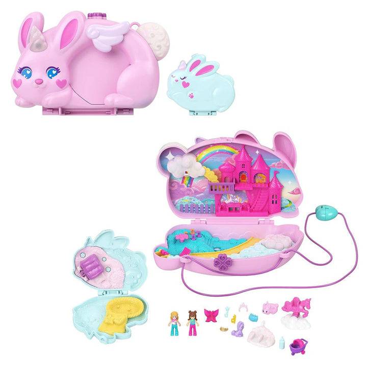 Polly Pocket 2-in-1 Bunny Fun Compact, Wearable Purse Playset