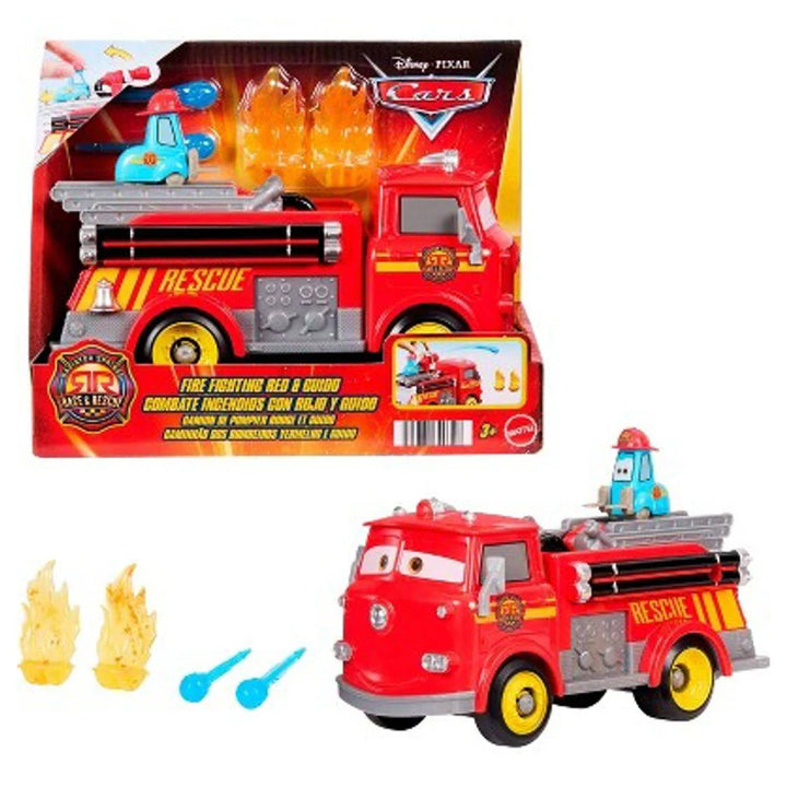 Disney Pixar Cars Race & Rescue Firefighting Red & Guido Playset