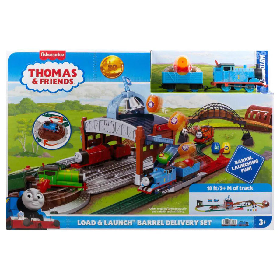 Fisher-Price Thomas & Friends Load & Launch Barrel Delivery Set -28 Pieces