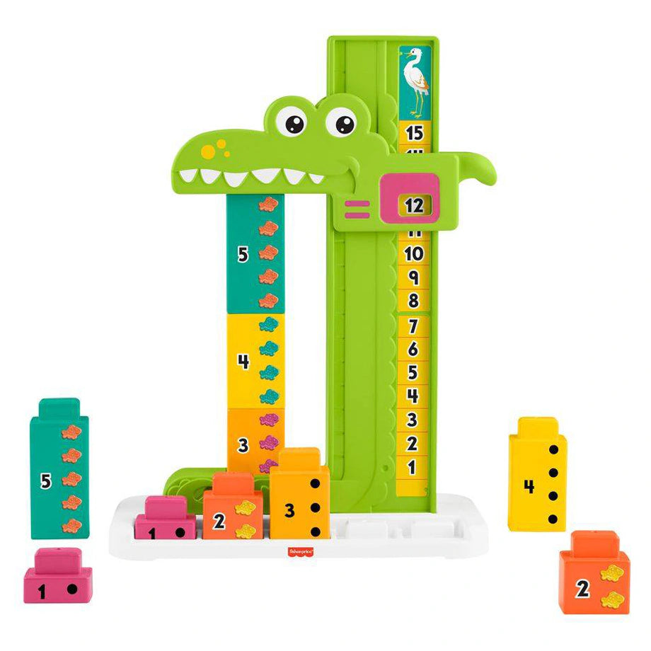 Fisher-Price Adding Alligator Stacking Blocks Learning Toy (10 Blocks)