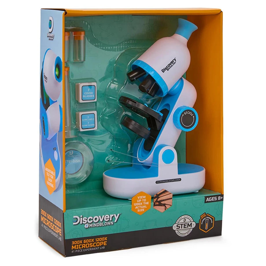Discovery #Mindblown 1200X 600X 300X Microscope Experiment Lab Set (41 Pieces)