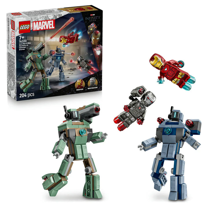 LEGO Marvel Iron Man & War Machine Vs. Hammer Drones Building Set