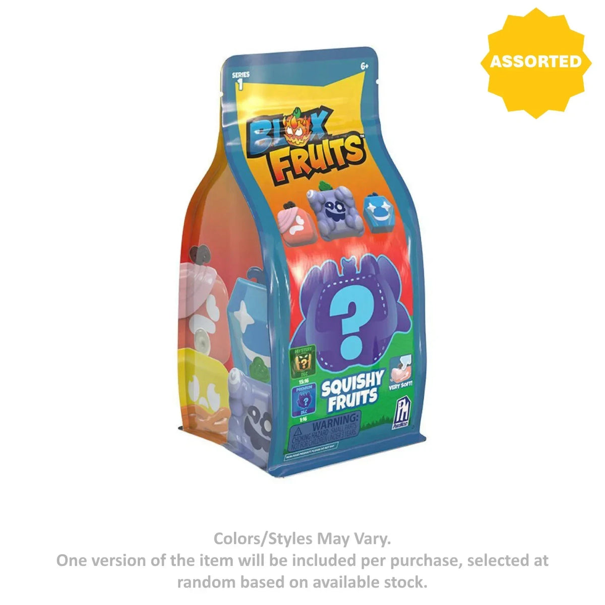 Blox Fruits Series 1 Squishy Fruits Blind Bag (6.35 cm, Assorted)