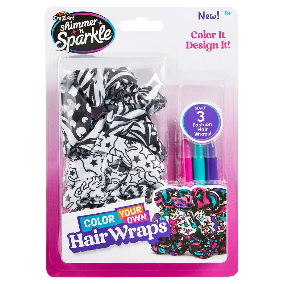 Cra-Z-Art Shimmer ’n Sparkle Color Your Own Hair Wraps Kit