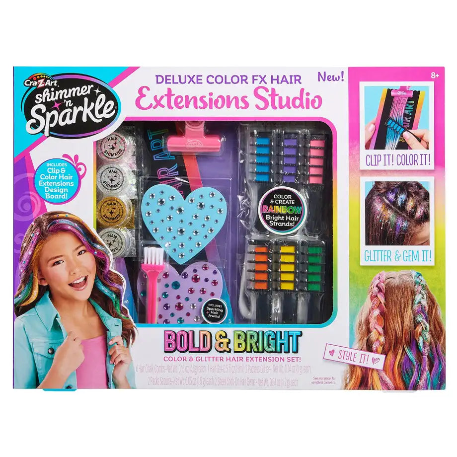 Cra-Z-Art Shimmer ‘n Sparkle Deluxe Color FX Hair Extensions Studio Kit
