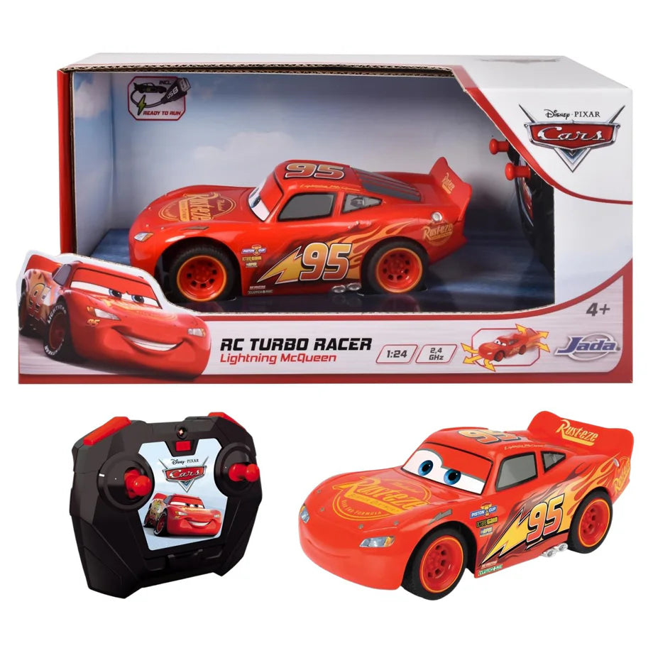 Jada Disney Pixar Turbo Racer Lightning McQueen RC Car (1:24, Red)