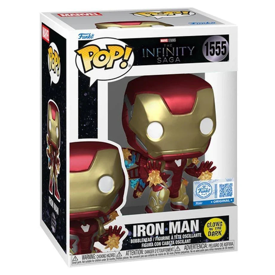 Funko POP! Marvel The Infinity Saga Iron Man Beams Glow-in-the-Dark Vinyl Bobblehead (9.9 cm)