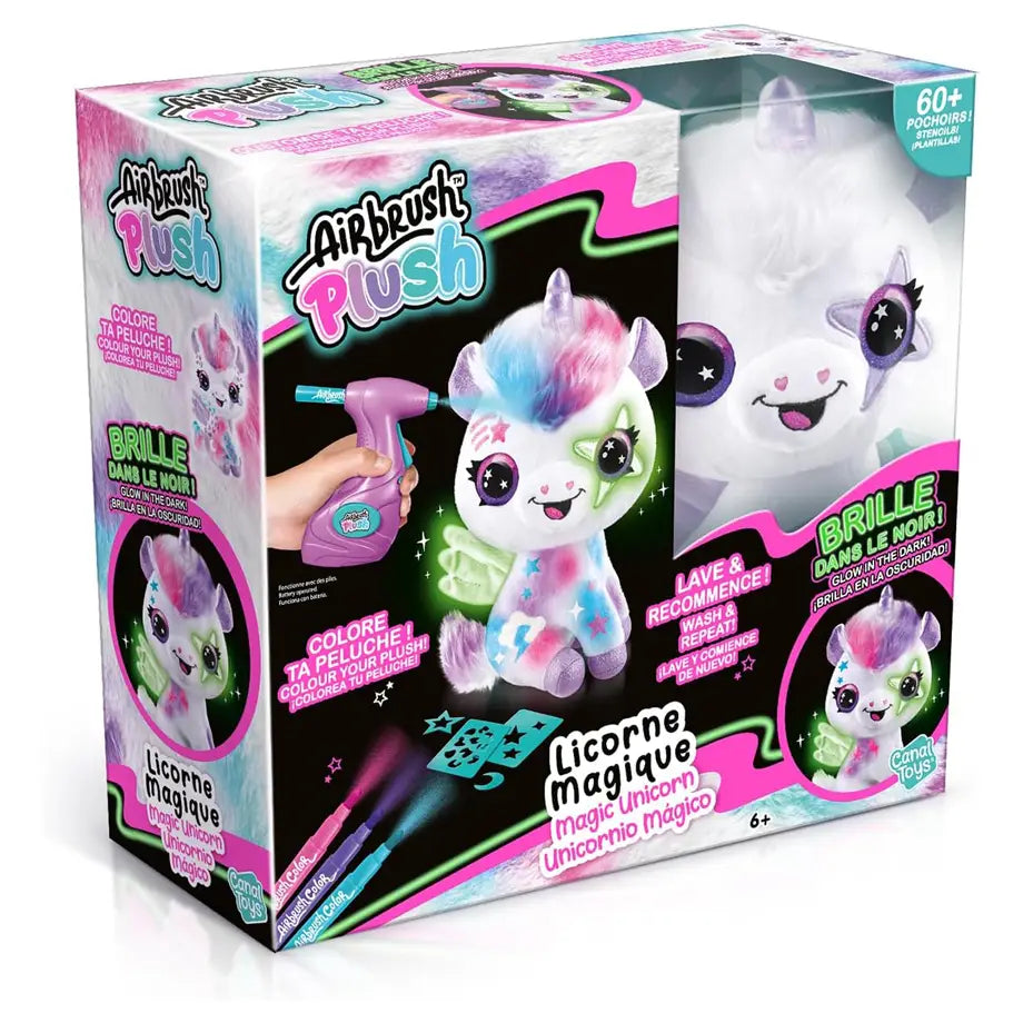 Canal Toys Magic Unicorn Glow-in-the-Dark Airbrush Plush Set (26 cm)