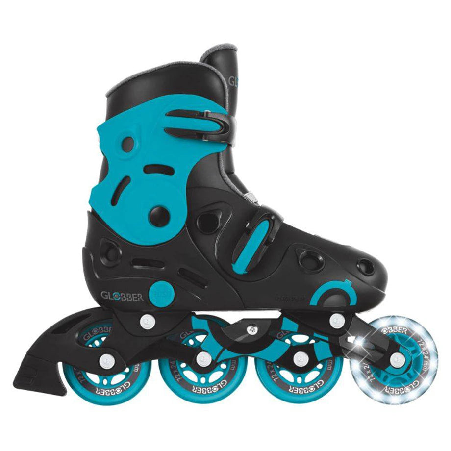 Globber Go Lights Adjustable Inline Skates (EU 34–37, Blue/Black)