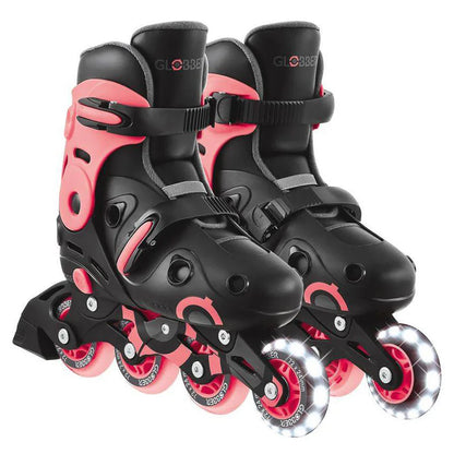 Globber Go Lights Adjustable Inline Skates (EU 34–37, Pink/Black)