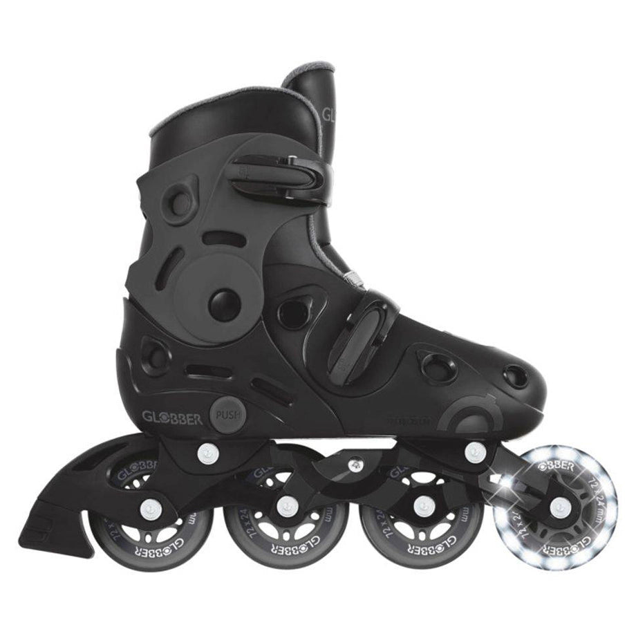 Globber Go Lights Adjustable Inline Skates (EU 34–37, Grey)