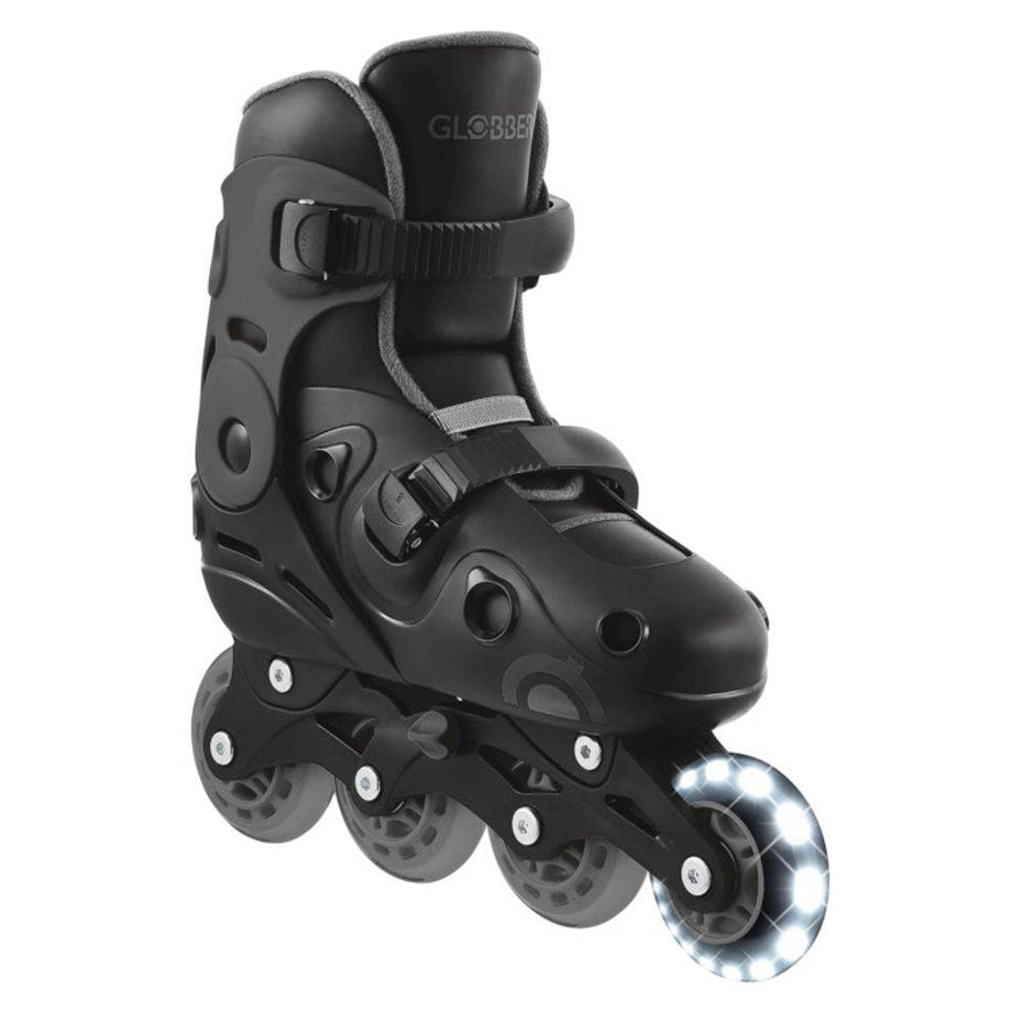 Globber Go Lights Adjustable Inline Skates (EU 34–37, Grey)
